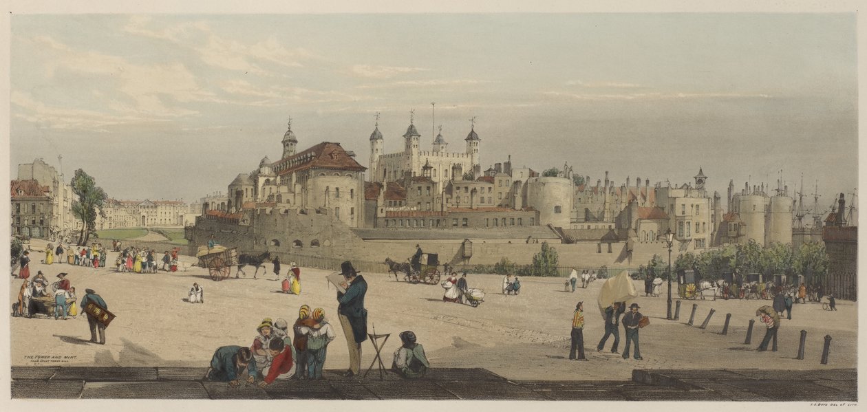 London As It Is: The Tower and Mint, från Great Tower Hill av Thomas Shotter Boys