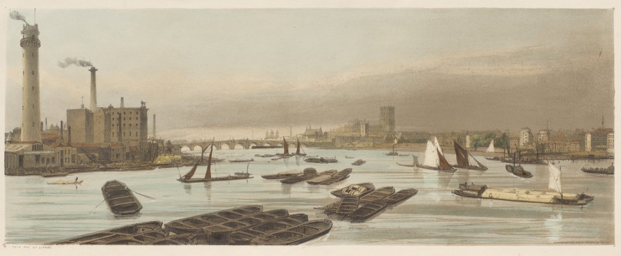 London As It Is: Westminster, från Waterloo Bridge av Thomas Shotter Boys