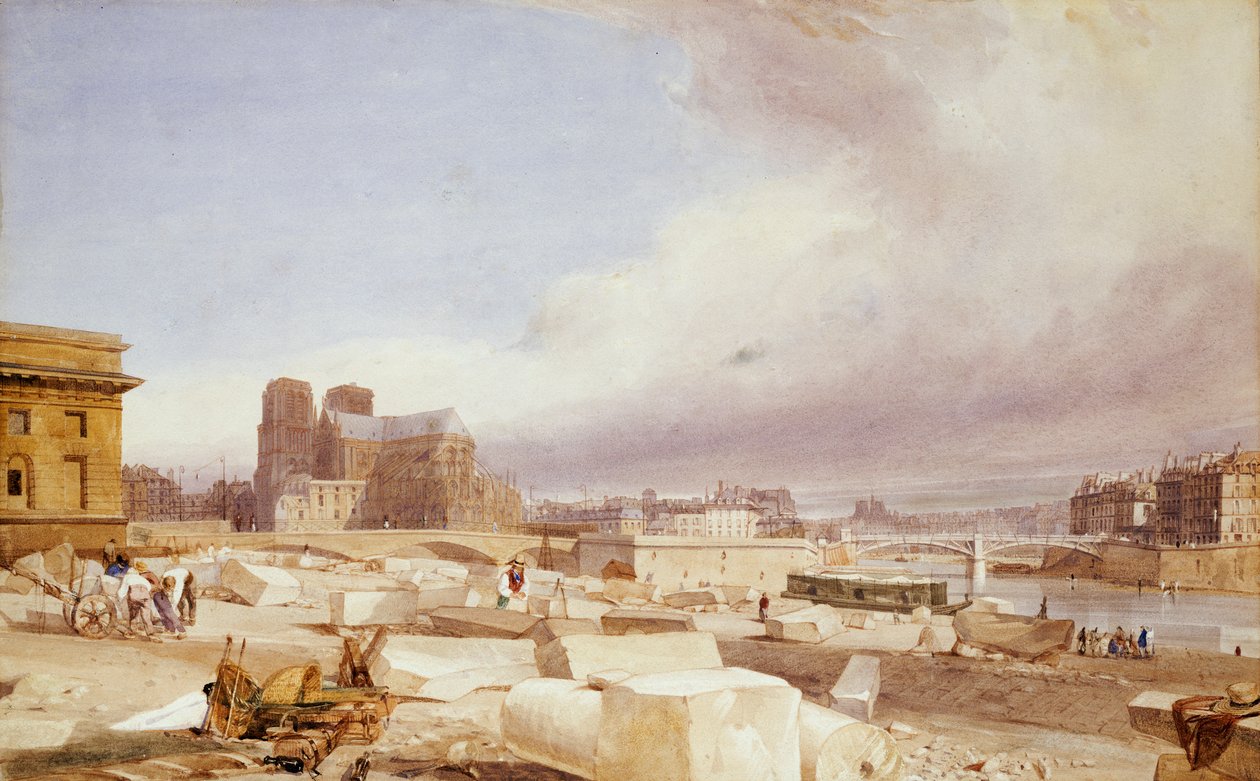Notre Dame från Quai St. Bernard av Thomas Shotter Boys