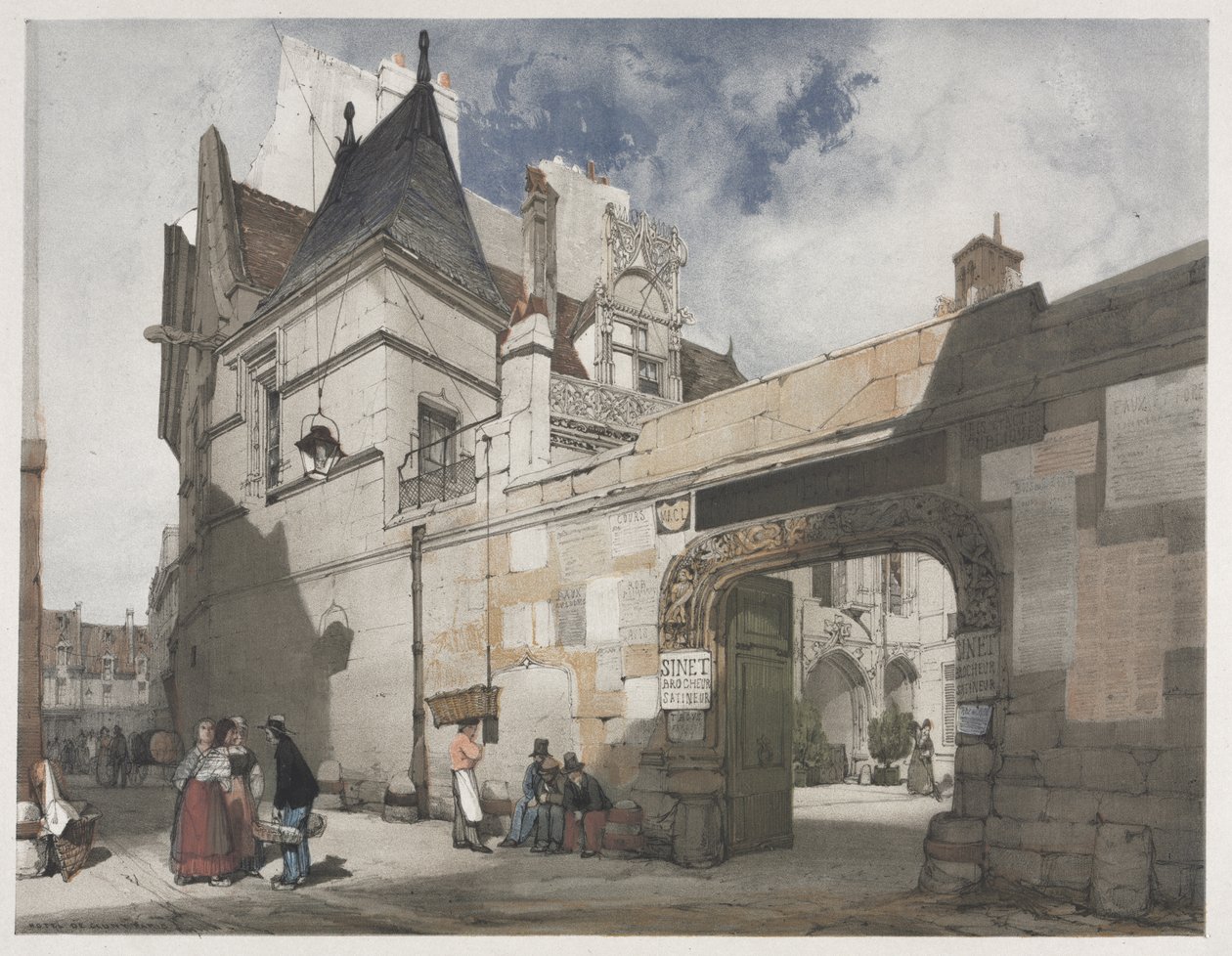 Pittoresk arkitektur i Paris, Gent, Antwerpen, Rouen: Hôtel de Cluny, Paris av Thomas Shotter Boys