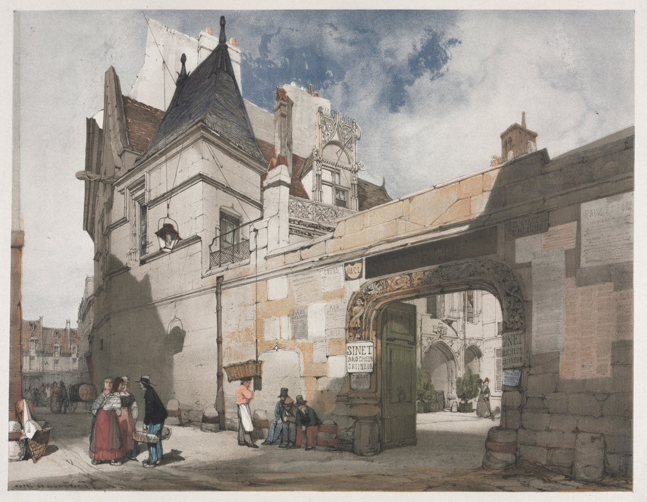 Pittoresk arkitektur i Paris, Gent, Antwerpen, Rouen: Hôtel de Cluny, Paris av Thomas Shotter Boys