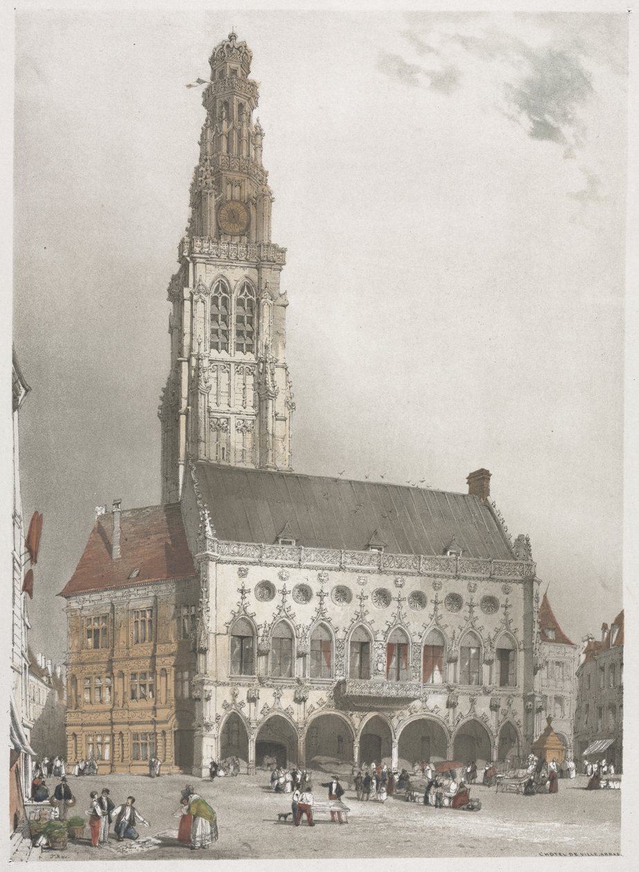 Pittoresk arkitektur i Paris, Gent, Antwerpen, Rouen: L