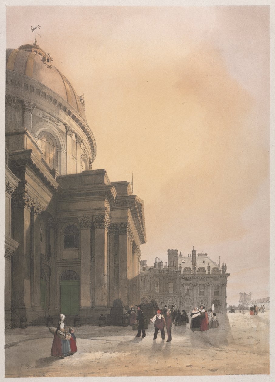 Pittoresk arkitektur i Paris, Gent, Antwerpen, Rouen: Institutets kapell..., 1839. av Thomas Shotter Boys