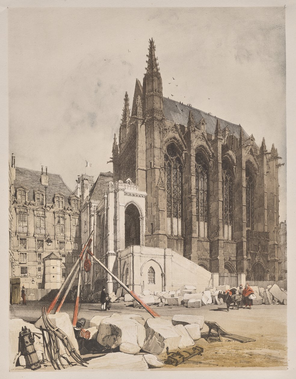 Pittoresk arkitektur i Paris, Gent, Antwerpen, Rouen: La. Sainte Chapelle, Paris av Thomas Shotter Boys