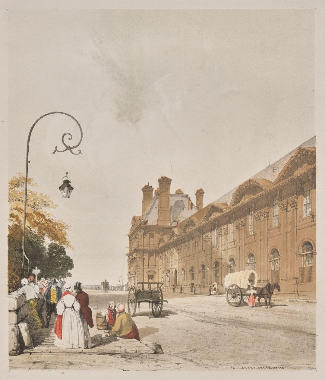 Pittoresk arkitektur i Paris, Gent, Antwerpen, Rouen: Pavillion de Flors, Tuileries, Paris av Thomas Shotter Boys