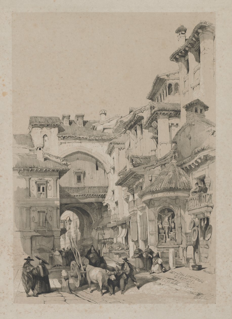 Pittoreska skisser i Spanien: Porten till Vivarrambla, Granada av Thomas Shotter Boys