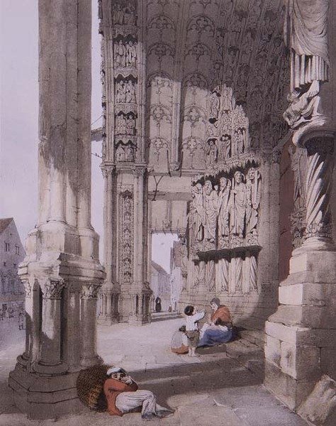 South Porch of Chartres Cathedral, illustration från 