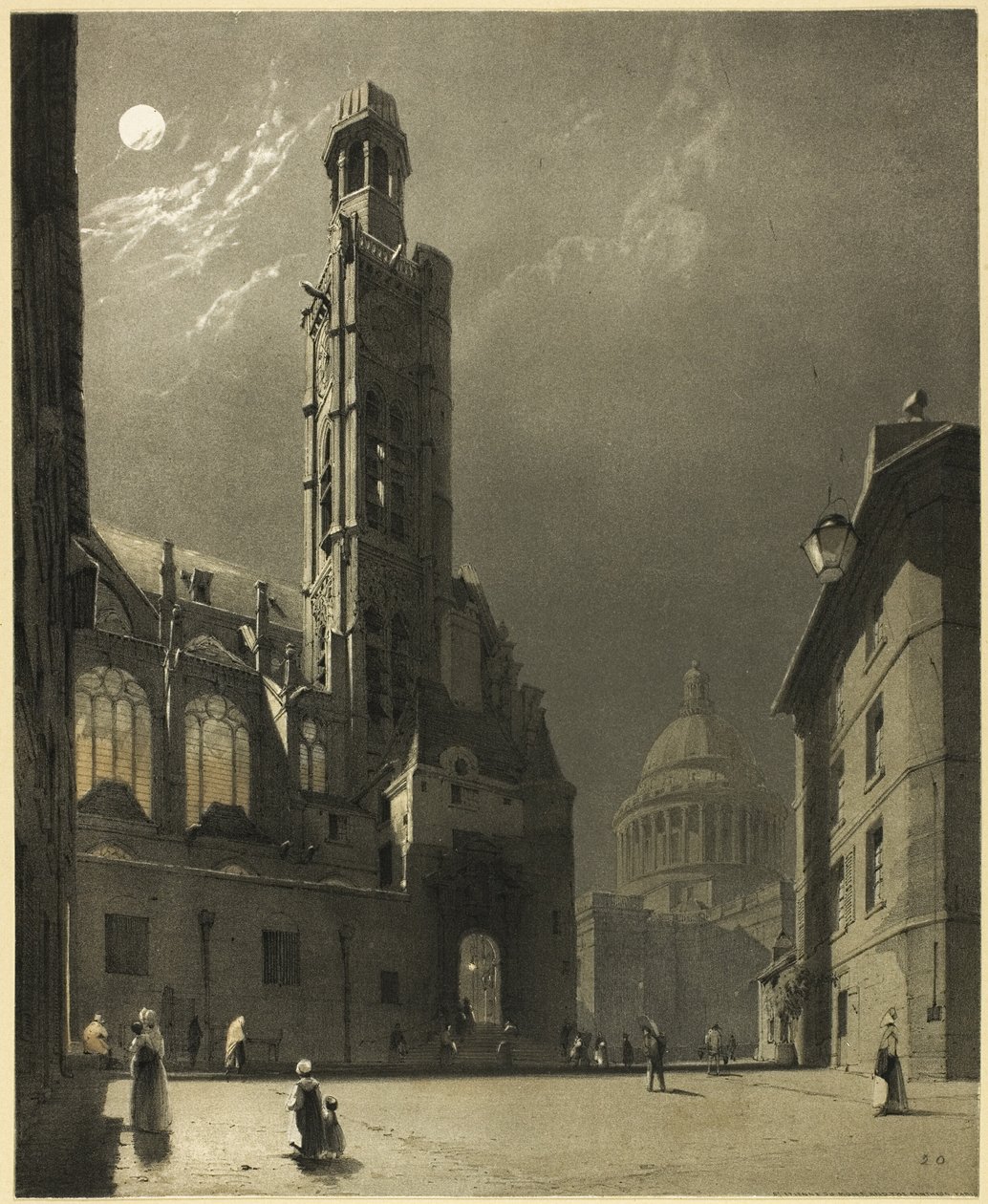 St Etienne du Mont och Pantheon, Paris av Thomas Shotter Boys