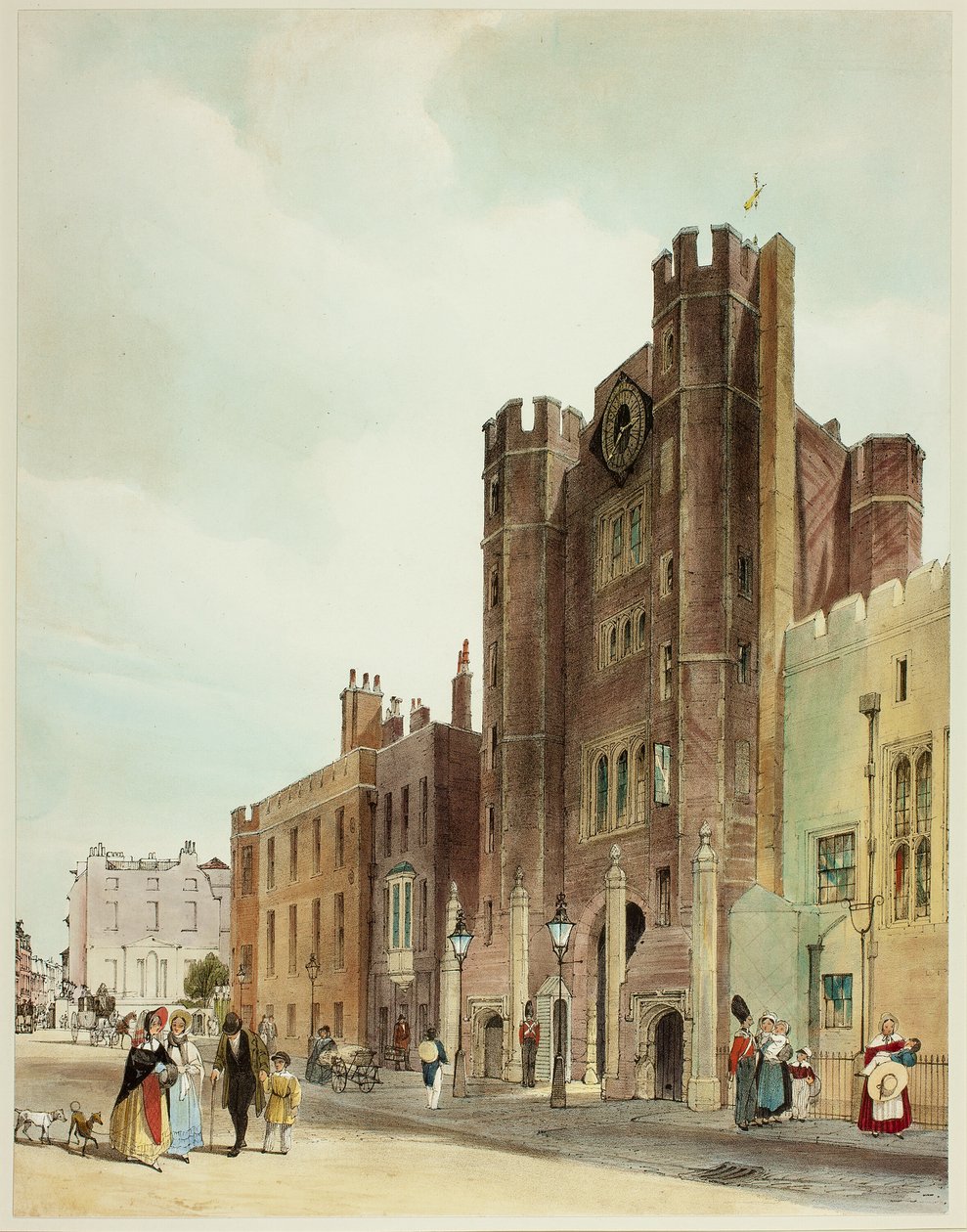 St. James Palace, tallrik tio från Original Views of London as It Is av Thomas Shotter Boys