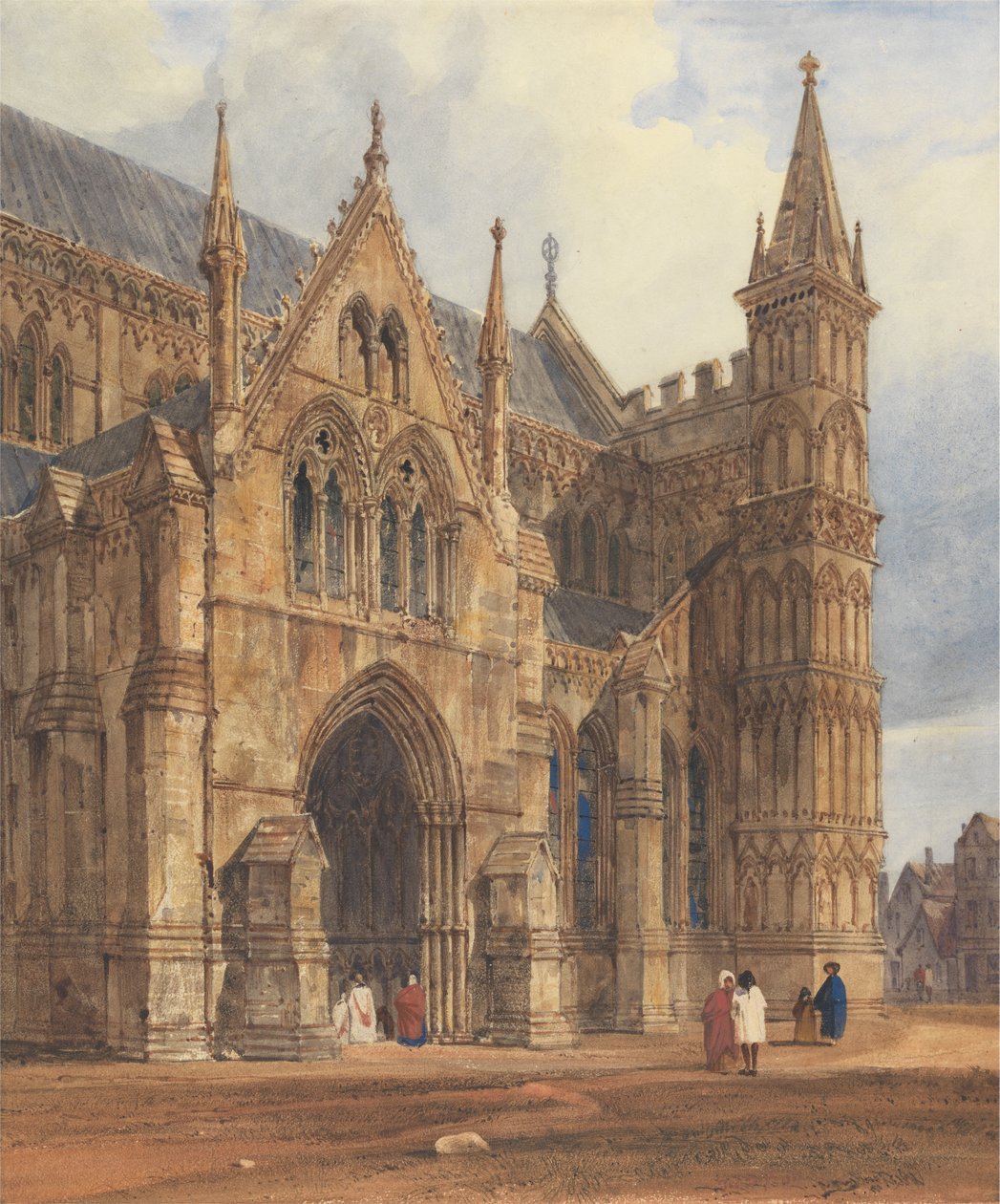 North-West Porch of Salisbury Cathedral av Thomas Shotter Boys