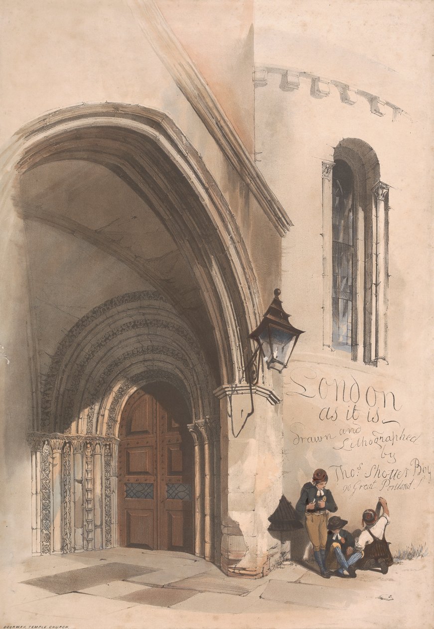 Titelsidan för en uppsättning litografier från London av Thomas Shotter Boys