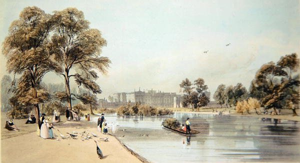 Utsikt över Buckingham Palace från St. James