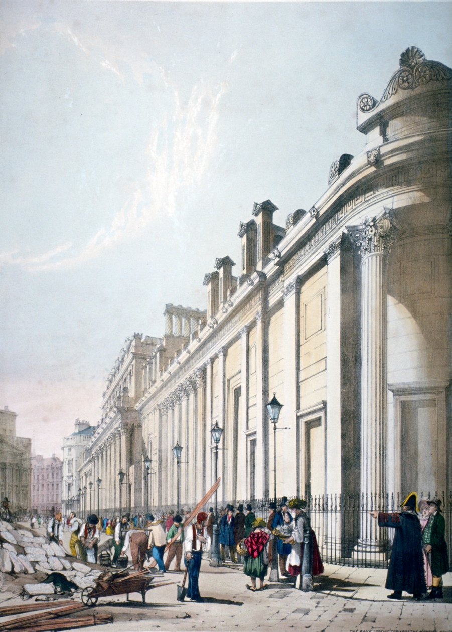 Utsikt över Bank of England City of London, 1842 av Thomas Shotter Boys