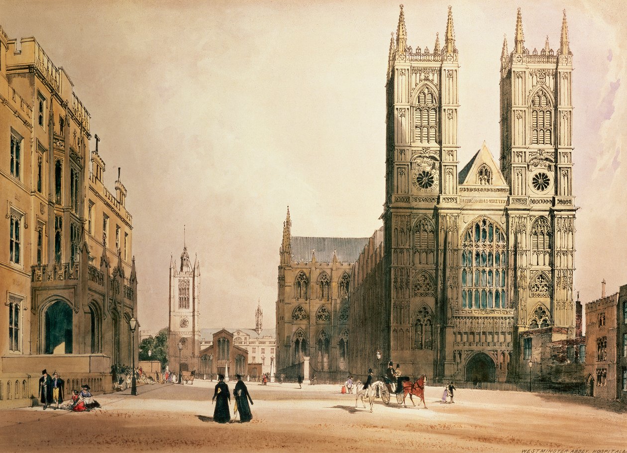 Westminster Abbey and Hospital, 1842 av Thomas Shotter Boys