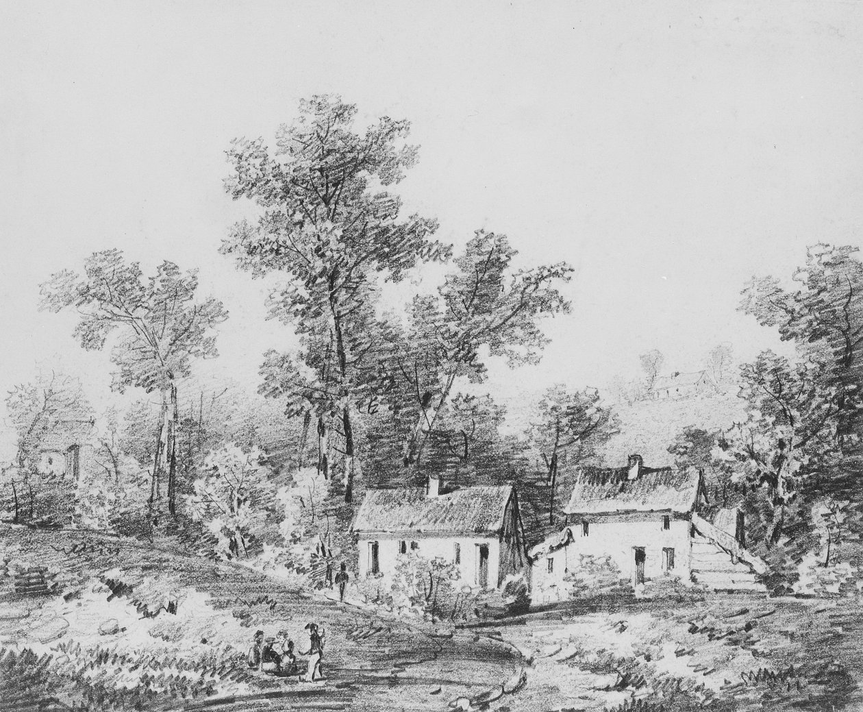 Gårdslandskap (ur McGuires klippbok) av Thomas Sidney Cooper