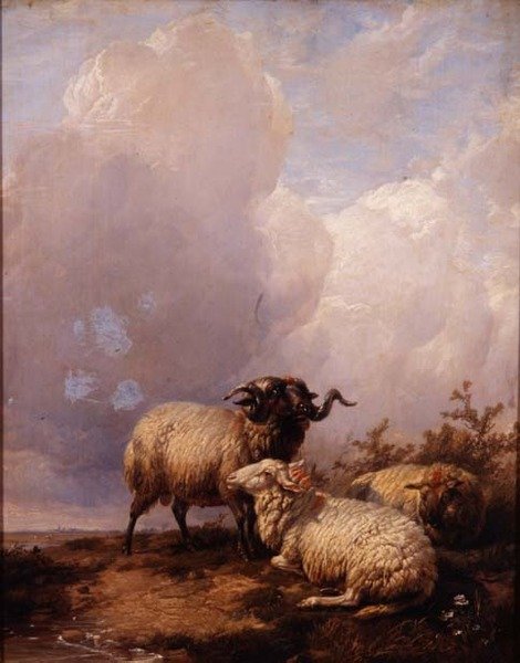 Får i landskapet av Thomas Sidney Cooper