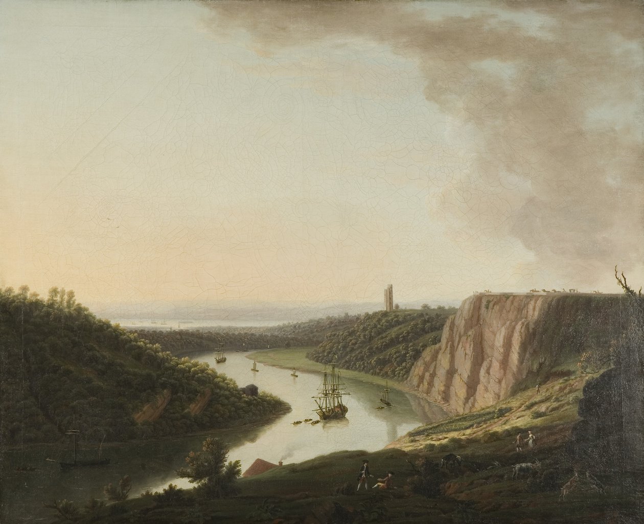 Utsikt från Durdham Down (olja på duk) av Thomas Smith of Derby