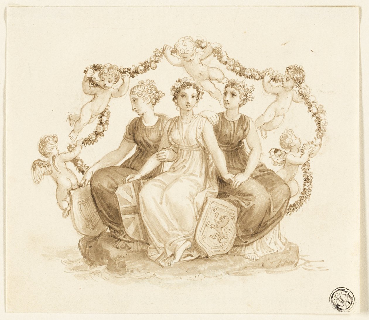 Allegori över England, Skottland och Irland av Thomas Stothard