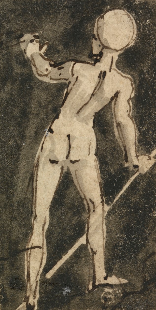 Baksidan av naken figur av Thomas Stothard