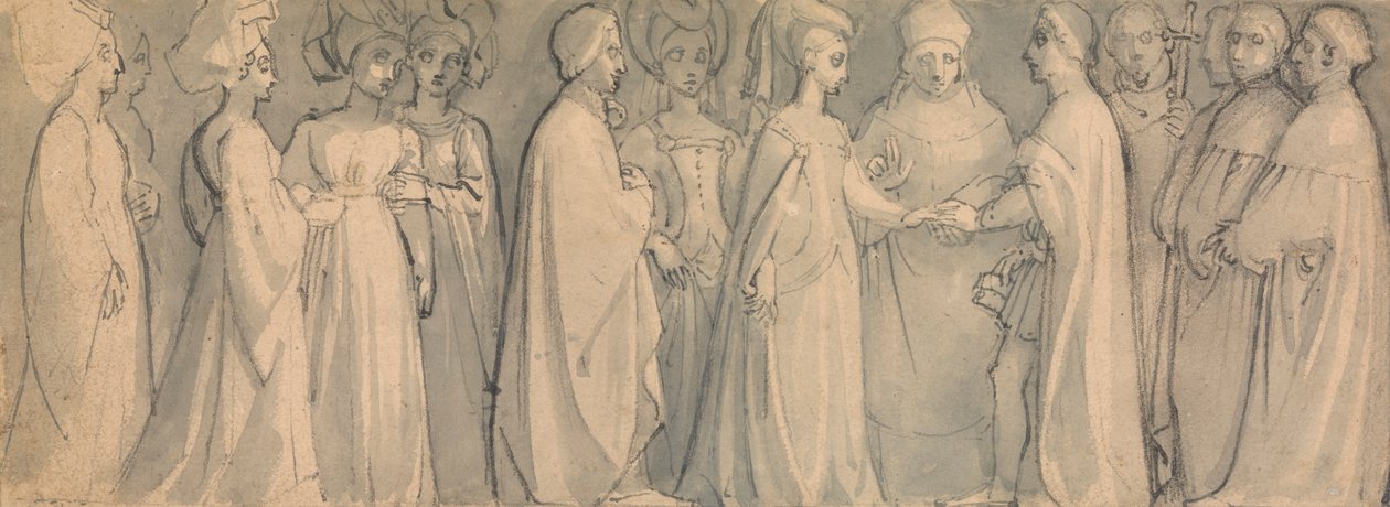 Fris av ett medeltida bröllop av Thomas Stothard