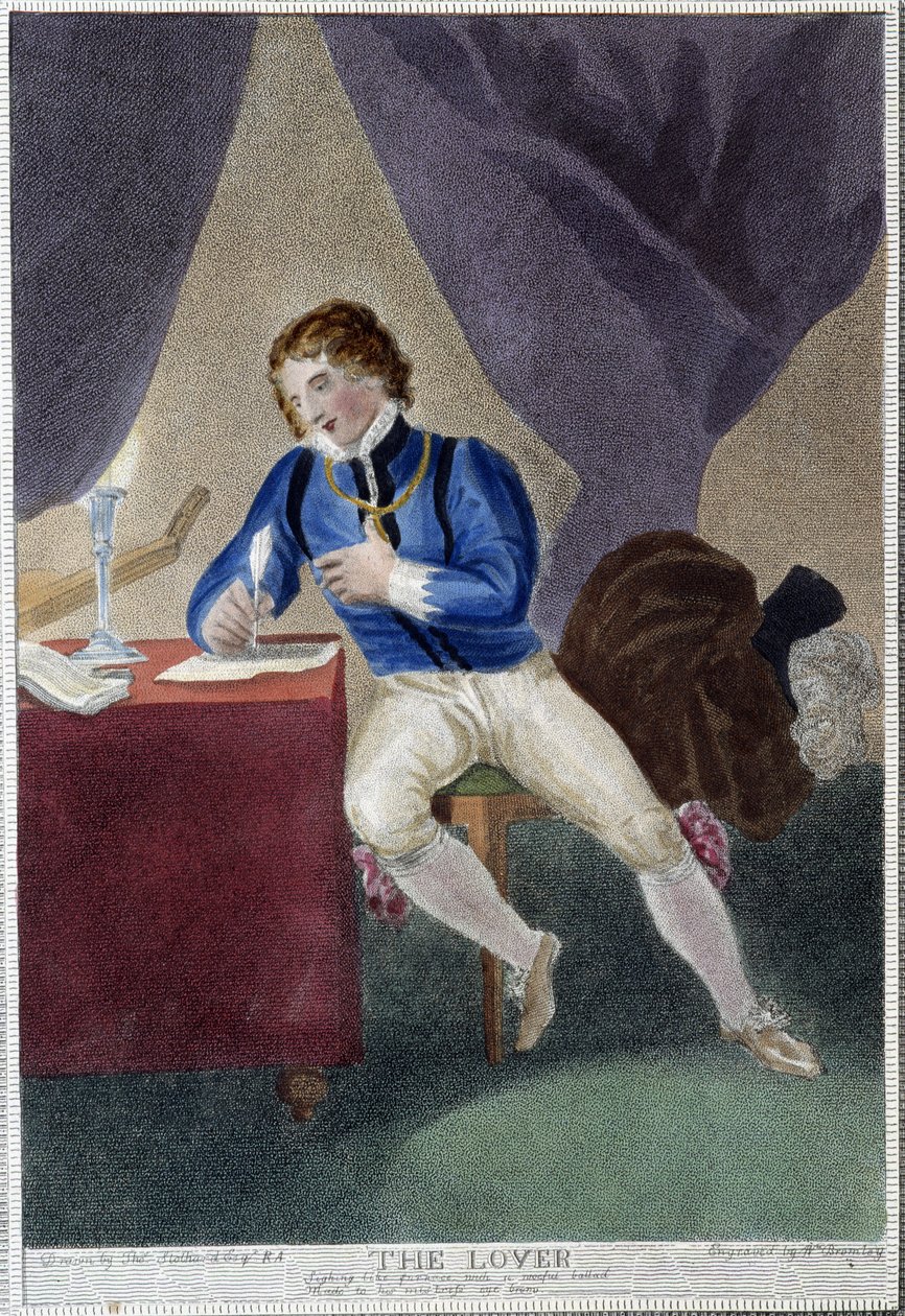 Man skriver ett kärleksbrev av Thomas Stothard