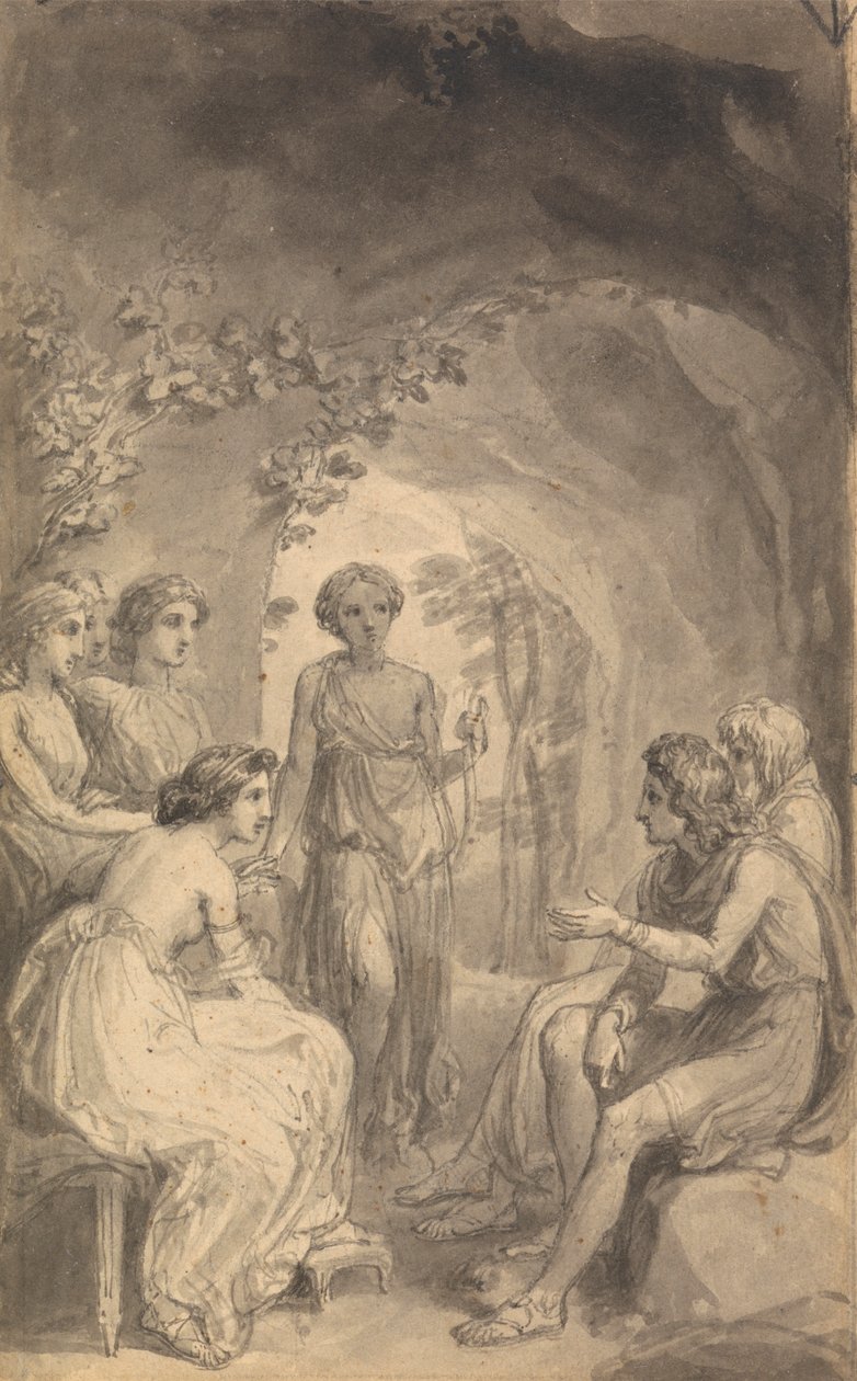 En av sex illustrationer till Fenelons "The Adventures of Telemachus son of Ulysses" av Thomas Stothard