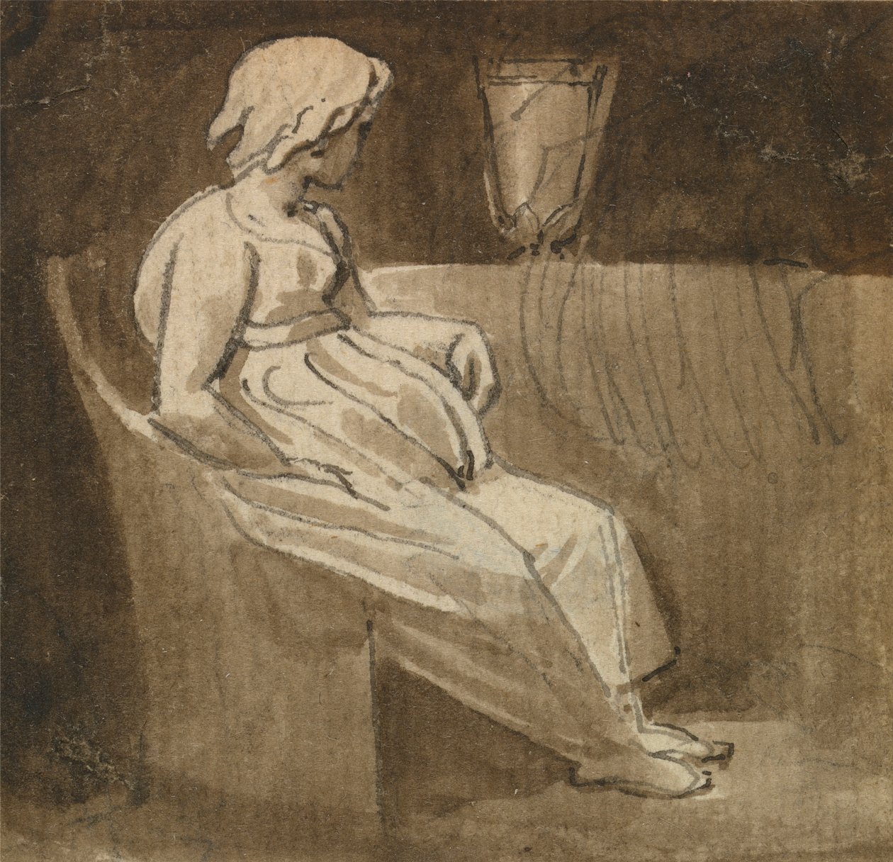 Sittande flicka vid en urna av Thomas Stothard