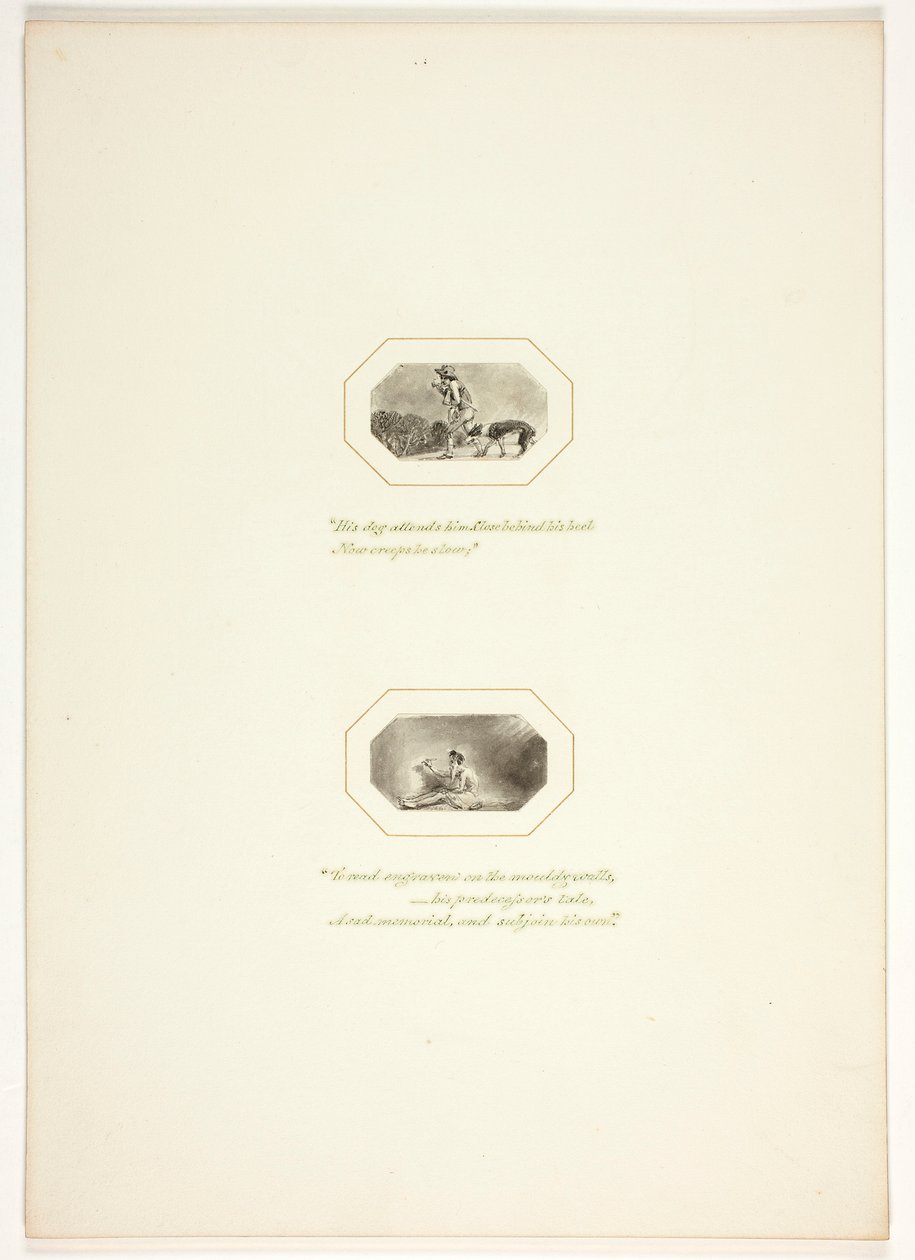 Studie för en plansch ur The Task av Thomas Stothard