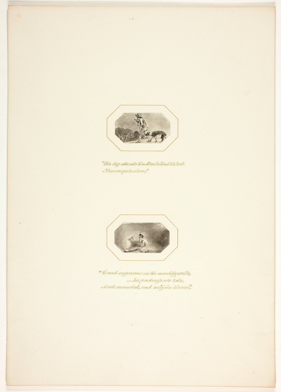 Studie till en plansch ur "The Task" av Thomas Stothard