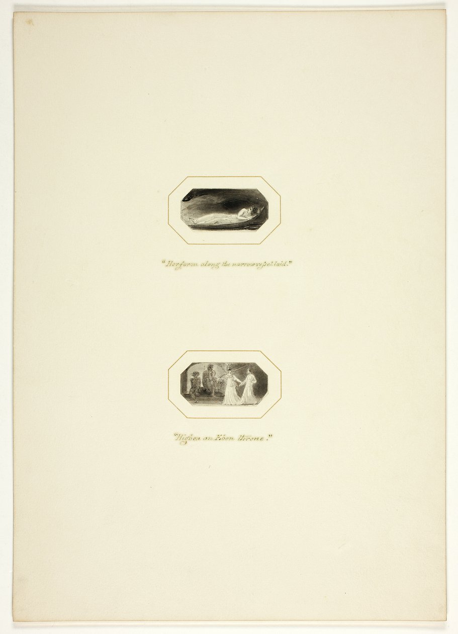 Studera för en tallrik från The Triumphs of Temper, i 1796 Royal Engagements Pocket Book av Thomas Stothard