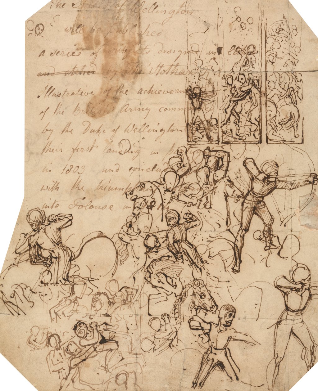 Studera för Wellington Shield av Thomas Stothard