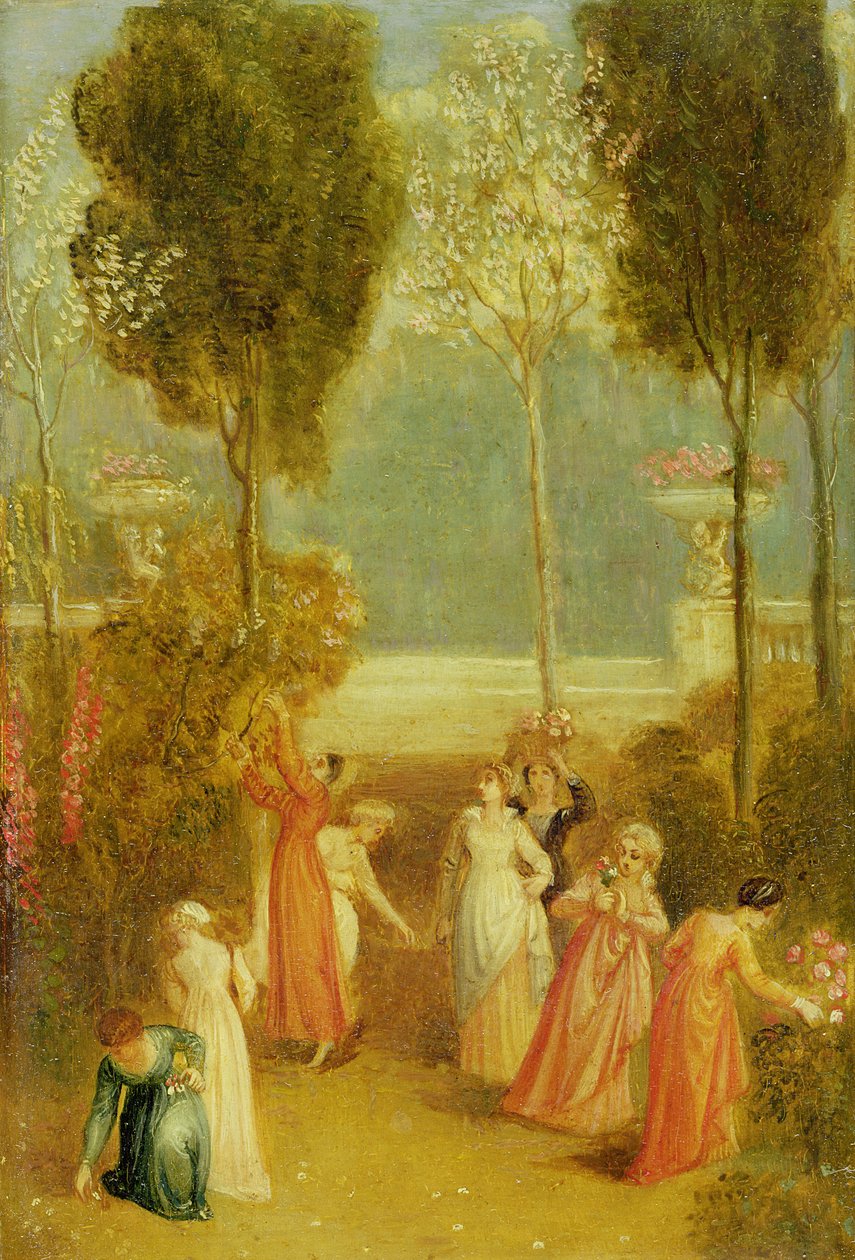 The Garden, ca 1820 (olja på panel) av Thomas Stothard