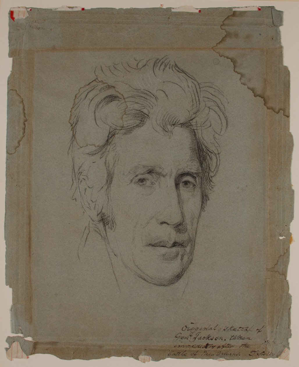 Andrew Jackson, efter slaget vid New Orleans, ca 1815 (ritning) av Thomas Sully