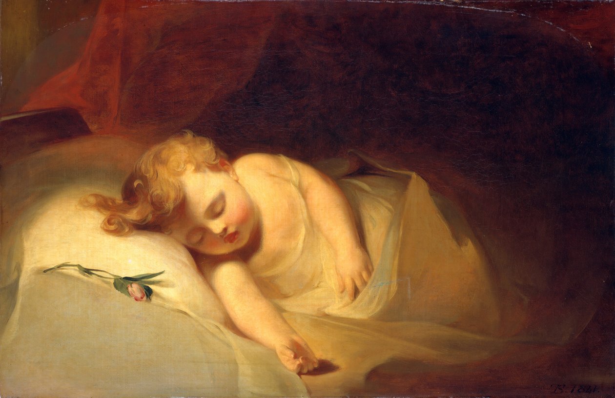 Barn som sover Rosebudet, 1841. av Thomas Sully