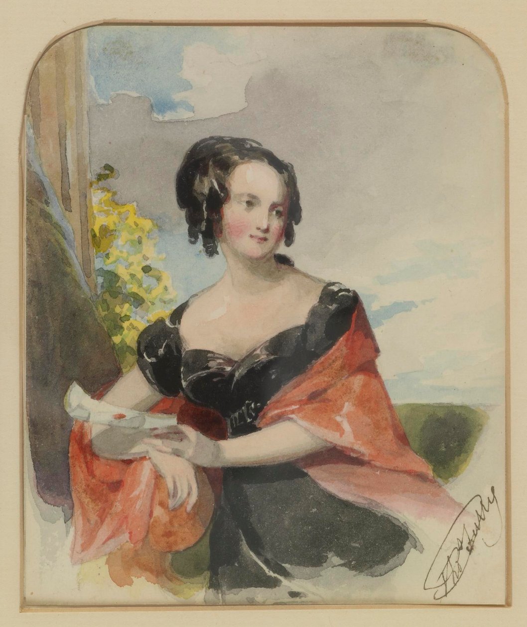 Porträtt av en dam av Thomas Sully