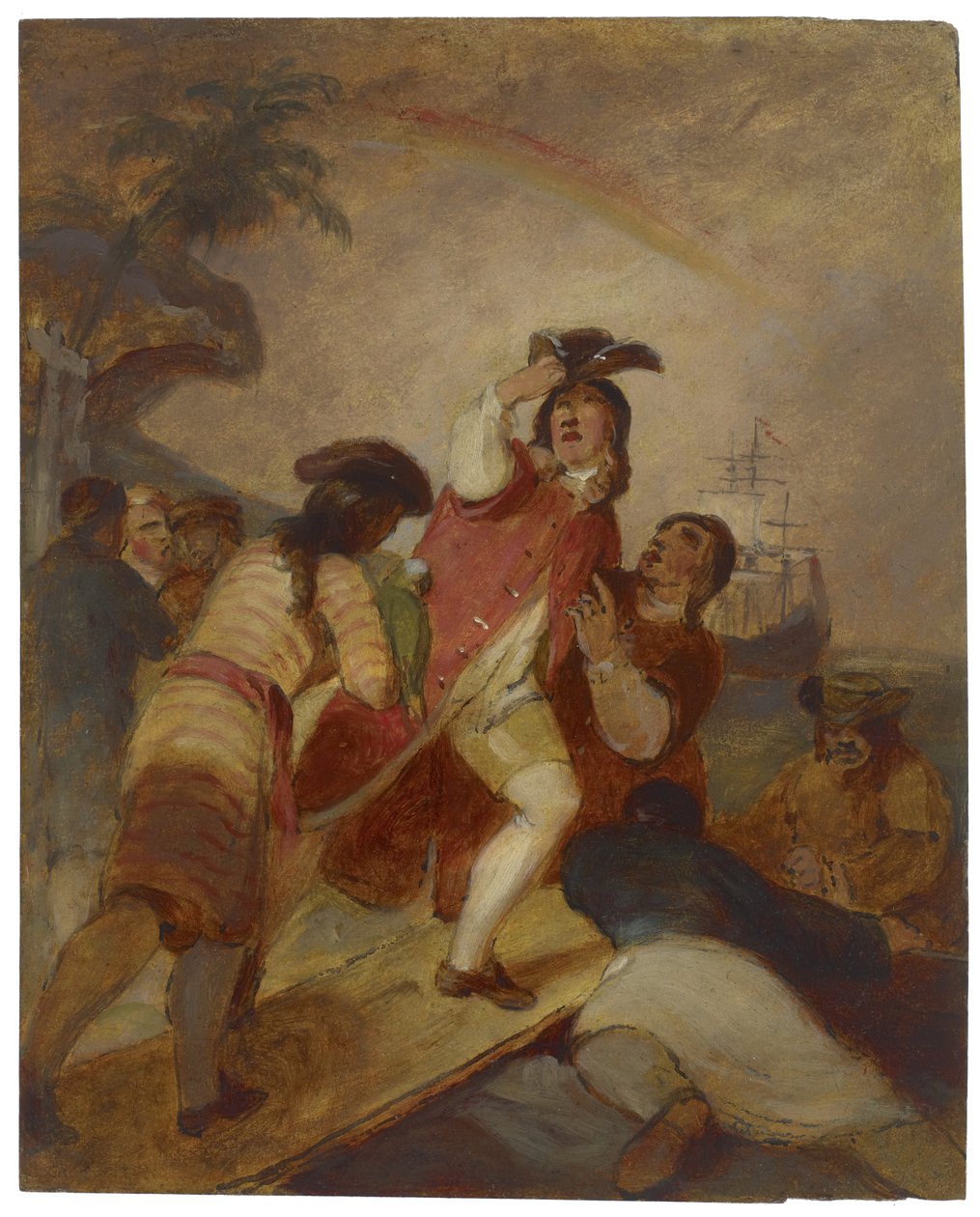 Robinson Crusoe och hans man lämnar fredagen ön, c.1856 av Thomas Sully