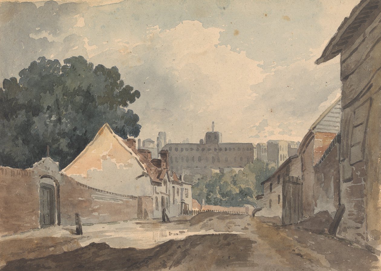 Gatubild, kantad av byggnader av Thomas Sully