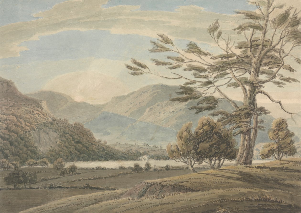Landskap: Träd, sjöar och berg, Lake District av Thomas Sunderland
