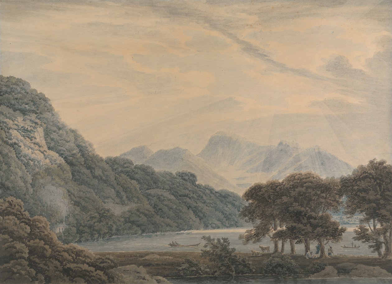Chefen för Ullswater, med Lodge of Patterdale till vänster av Thomas Sunderland