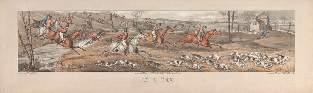 En uppsättning om fyra: Full Cry. London, pub. av Thos. McLean, 1824 av Thomas Sutherland