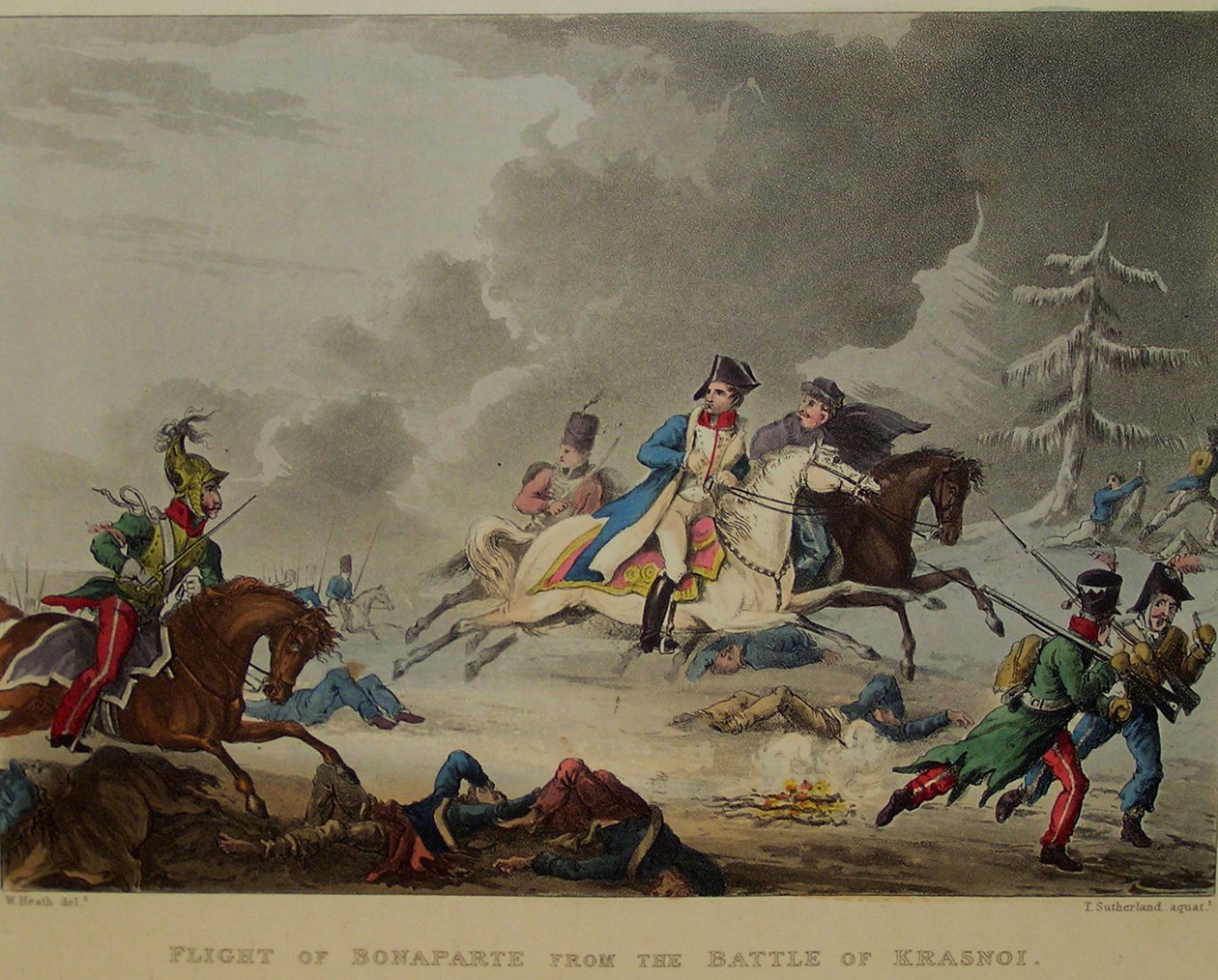 Bonapartes flykt från slaget vid Krasnoi, 1815 av Thomas Sutherland
