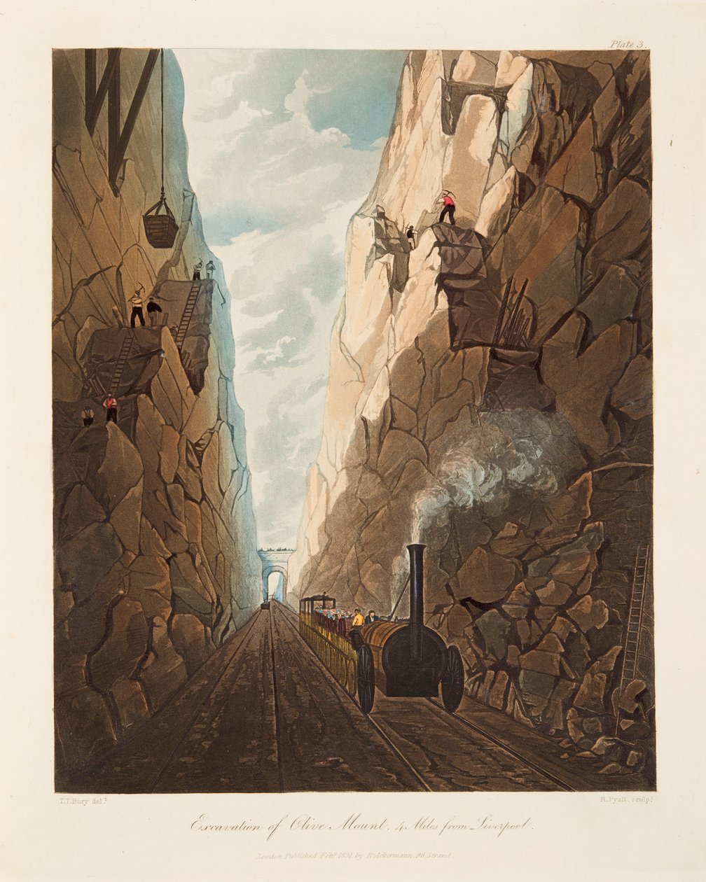 "Utgrävning av Olive Mount, 4 miles från Liverpool", 1831 av Thomas Talbot Bury