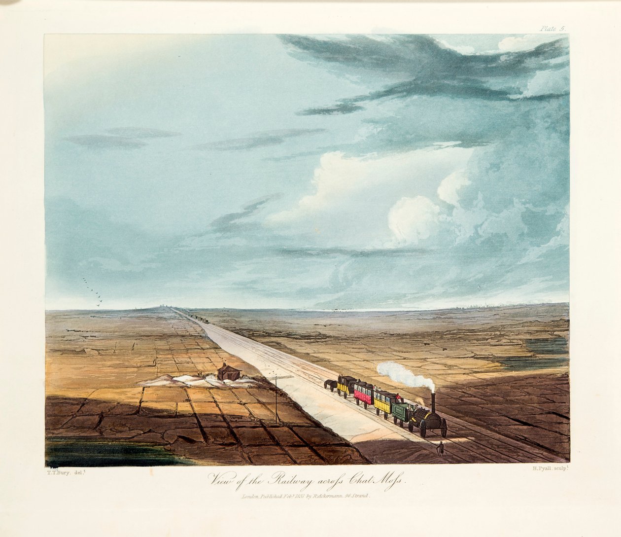 Rainhill Bridge, Chat Moss, nära Liverpool, 1831 av Thomas Talbot Bury