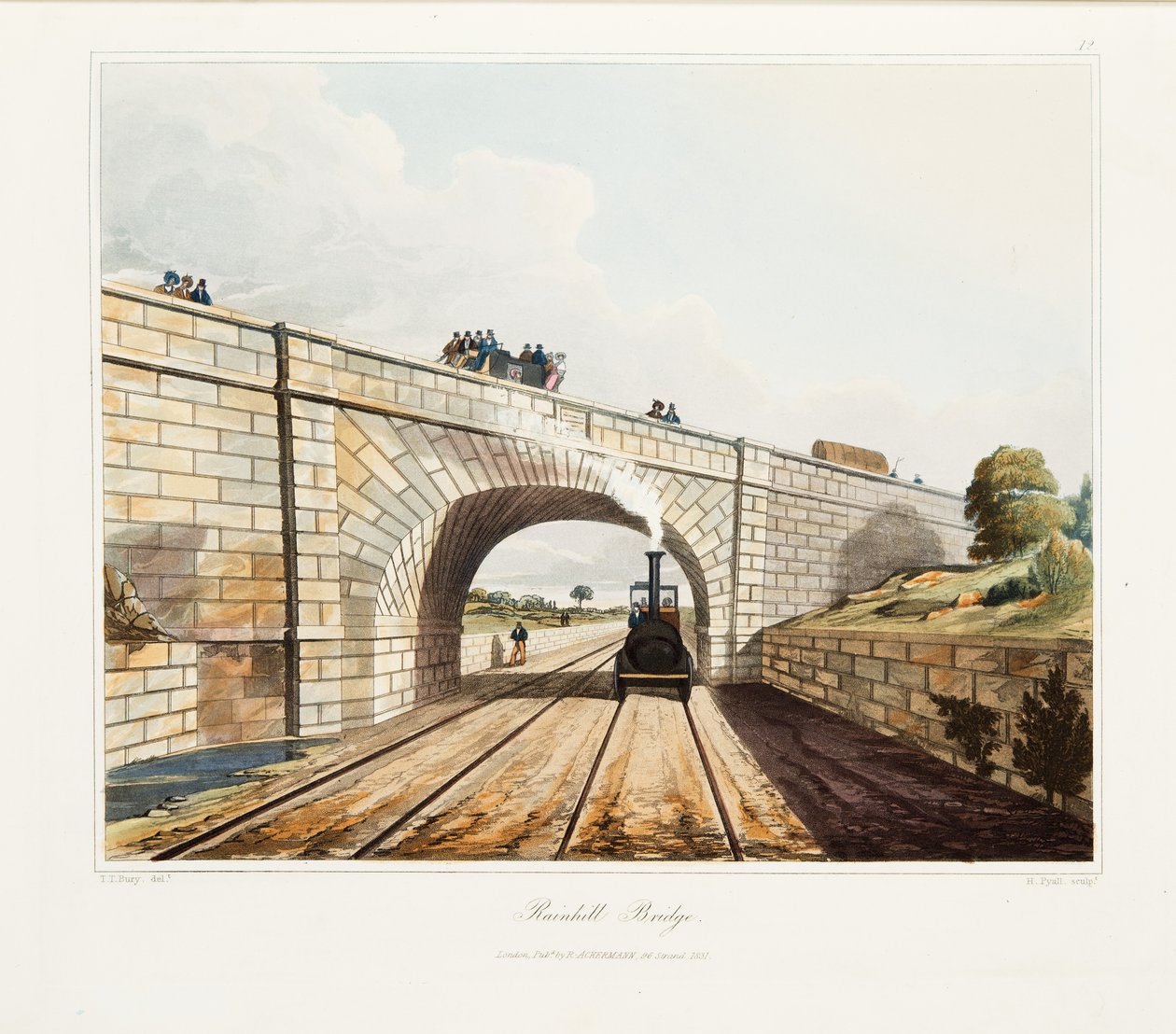 Rainhill Bridge, publicerad 1831 (handfärgad gravyr) av Thomas Talbot Bury