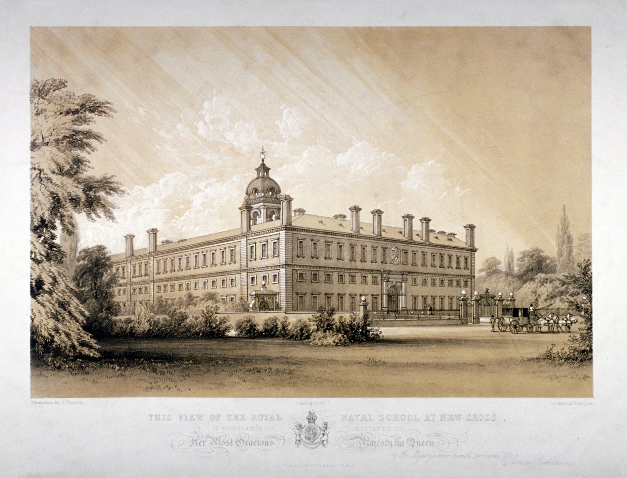 Royal Naval School vid New Cross, Lewisham, London, c1870. av Thomas Talbot Bury