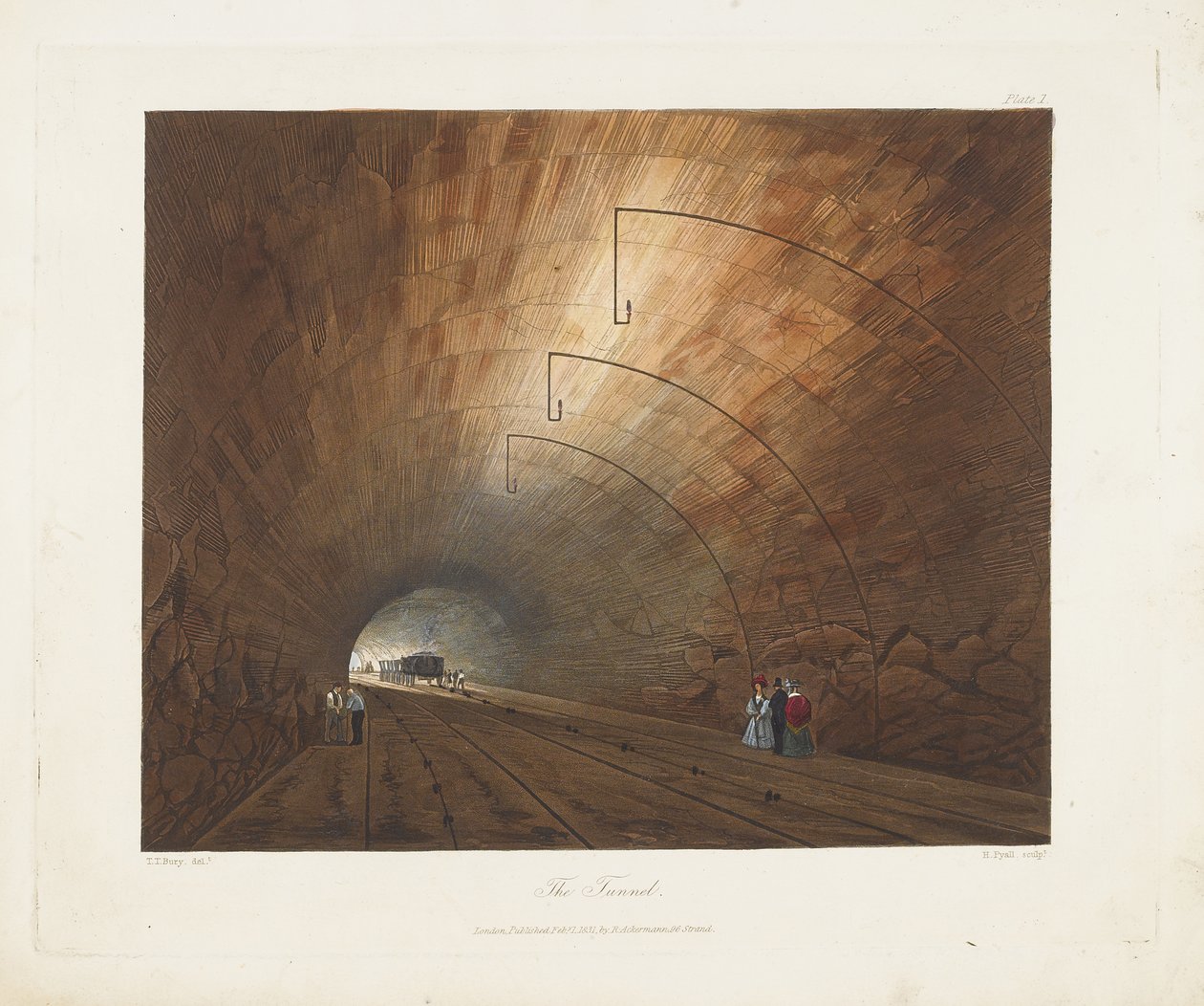 Tunneln. Från färgade vyer på Liverpool och Manchester Railway, 1831 av Thomas Talbot Bury