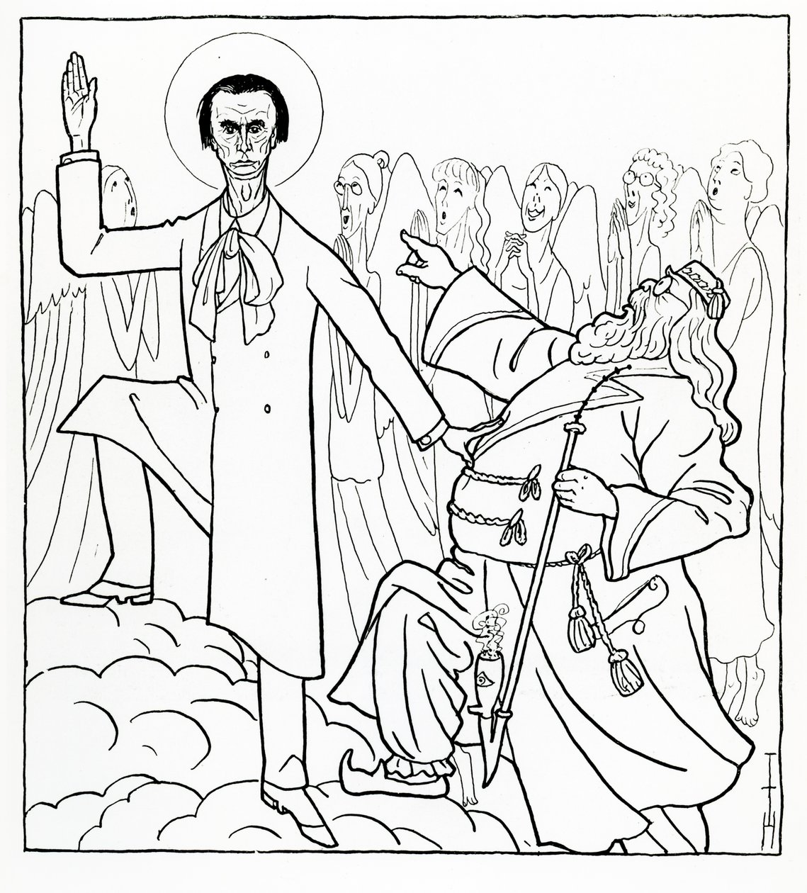 Karikatyr av Rudolf Steiner, illustration från 