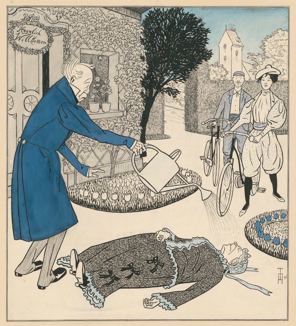 Den moderna kvinnan eller ett besök hos de nygifta av Thomas Theodor Heine
