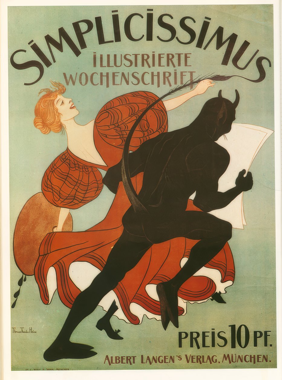 "Simplicissimus" / Thomas Theodor Heine / färglitografi, 1919 av Thomas Theodor Heine