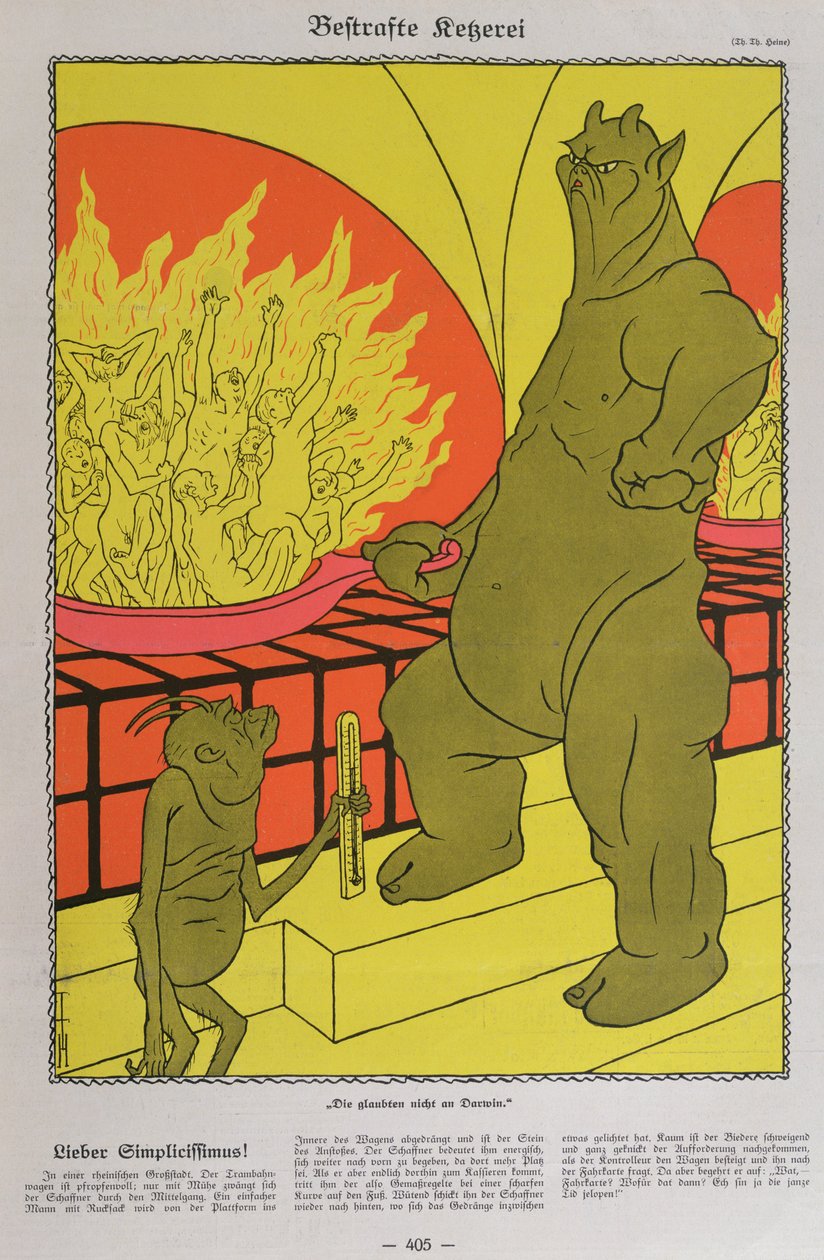 The Devil Burning the Disbelievers, från "Simplicissimus" av Thomas Theodor Heine